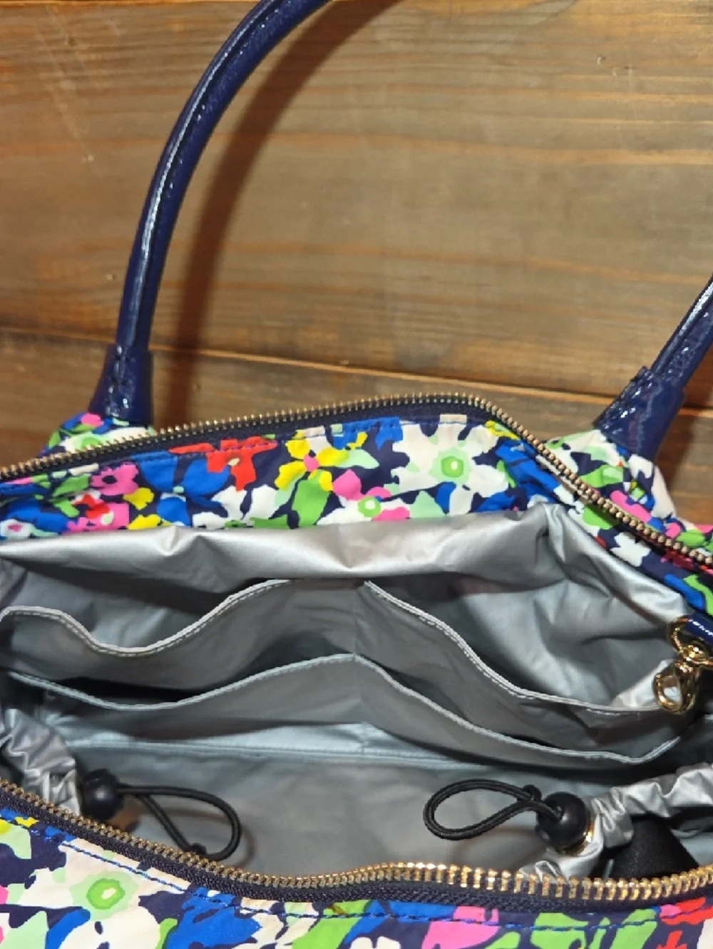 Kate Spade Navy Floral-Print Baby Bag